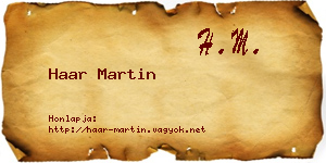 Haar Martin névjegykártya